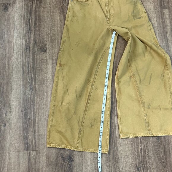 NEW Free People We The Free Chill Vibes Dropped Wide Leg Mustard Scout Jeans 28 - Picture 11 of 15